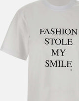 "Fashion Stole My Smile Slogan" 1322JTS004130A WHITE VICTORIA BECKHAM 