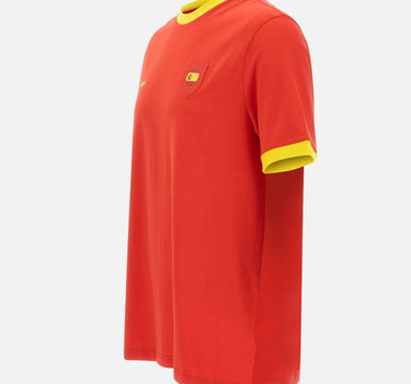 T-shirt in cotone elasticizzato con bandiera 50562134 648 BOSS 