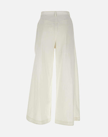Cotton tuck pants LW251PT17WH 0053 LOW CLASSIC 