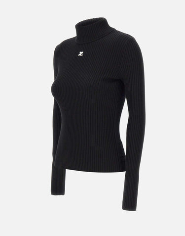 Maglia "Reedition Rib Knit" PERMPU022FI0001 BLACK COURREGES 