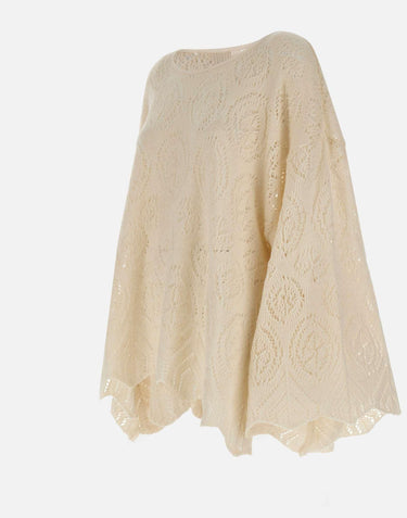 Maglione in lana e alpaca W08130280 24WHITE MAURIZIO MYKONOS 