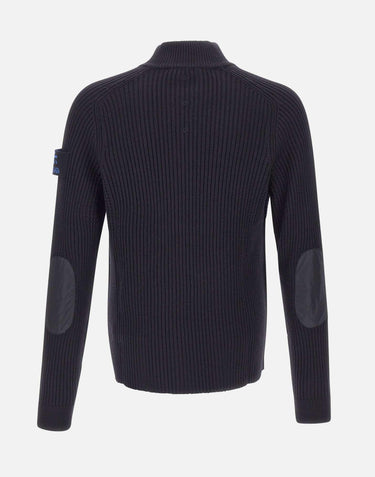 "Ribbed Zip Up Cardigan" PMG25 BLUE PREMIATA 