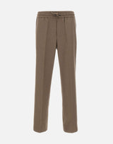 Pantaloni in flanella con elastico in vita LBP191 WV016LBR DROLE DE MONSIEUR 