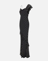 Abito lungo in georgette a pois 176XB BLACK SELF-PORTRAIT 
