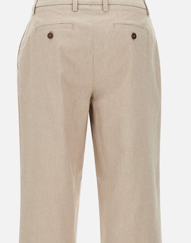 Pantaloni "Nelly chinos" in lino e cotone P390NL 2914NATU RE-HASH 