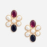 "Pearl Crystal Cluster Earrings" 642EGD GOLD SELF-PORTRAIT 