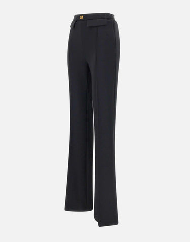 Pantaloni in crêpe con placca logo PA07851E2 110 ELISABETTA FRANCHI 