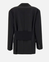 "Relaxed Double Breasted Jacket" 1325WJK006442A BLACK VICTORIA BECKHAM 