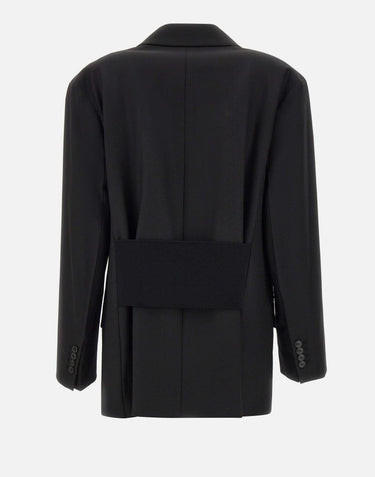 "Relaxed Double Breasted Jacket" 1325WJK006442A BLACK VICTORIA BECKHAM 