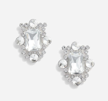 "Silver Crystal Cluster Earrings" 651ESL SILVER SELF-PORTRAIT 