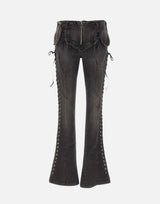 Jeans slim fit occhielli e lacci <BR/> 4J116A N0990 BLUMARINE 
