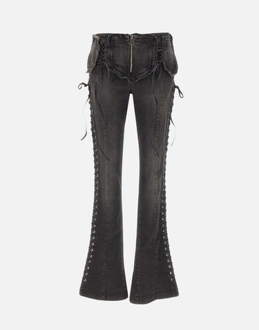 Jeans slim fit occhielli e lacci <BR/> 4J116A N0990 BLUMARINE 