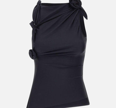 Top asimmetrico con fiore COPT76545 BLK COPERNI 