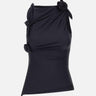 Top asimmetrico con fiore COPT76545 BLK COPERNI 