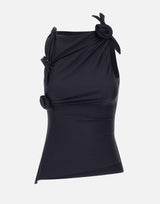 Top asimmetrico con fiore COPT76545 BLK COPERNI 