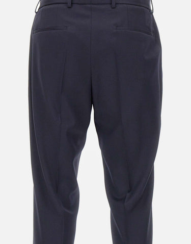 Pantaloni slim fit in serge di lana vergine 50469174 401 BOSS 