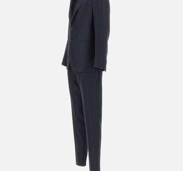 Completo gessato in misto lino e viscosa 2SMC26K11340350 EB990 TAGLIATORE 