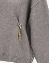 "Gray golden button knit cardigan" MY008 GREY JACQUES WEI 