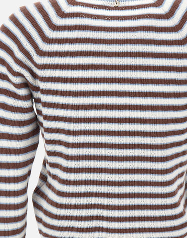 Cardigan in misto cotone a righe CA6067MS52G C3975 LIU-JO 