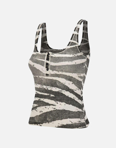 Top in costina a stampa zebra 2T123A M1039 BLUMARINE 