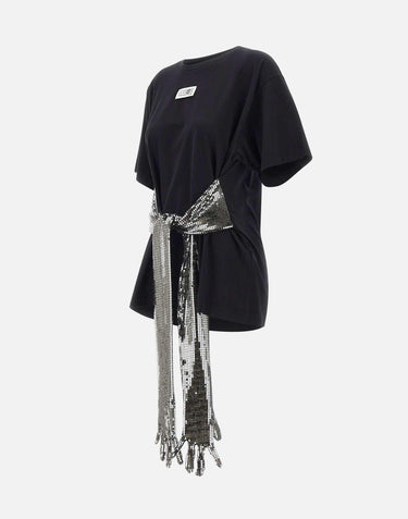 T-shirt in cotone con guanti con paillettes S52GC0358 M20170900 MM6 MAISON MARGIELA 