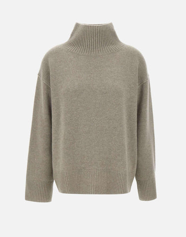"Boyfriend turtleneck" 1867A GREIGE SOFT GOAT 