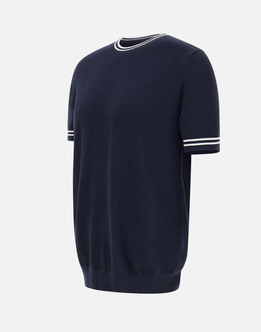 T-shirt in seta e cotone DK87052 BLU DIKTAT 
