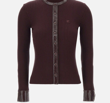 "Vinil and Knit Cardigan" 326MGI056FI0001 BURGUNDY COURREGES 
