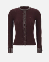 "Vinil and Knit Cardigan" 326MGI056FI0001 BURGUNDY COURREGES 