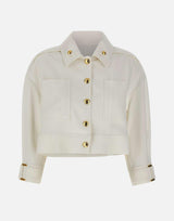 Caban in gabardina con bottoni gioiello GB00561E2 360 ELISABETTA FRANCHI 