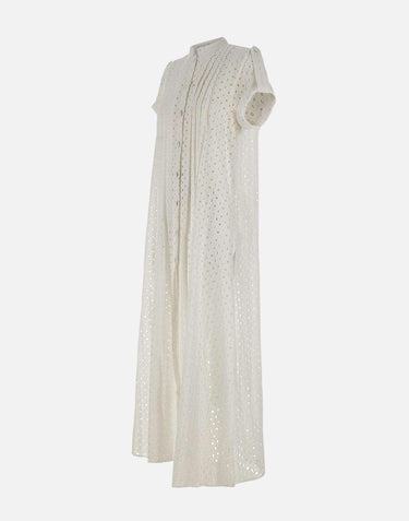Abito  lungo in cotone 8309 BIANCO LES FILLES D'EVA 