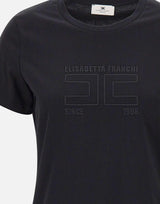 T-shirt in jersey con logo ricamato MA71G61E2 110 ELISABETTA FRANCHI 