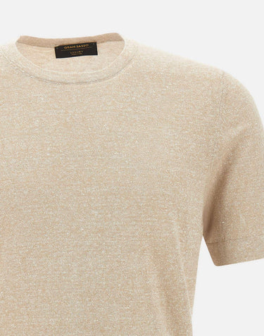 T-shirt in lino e cotone 57140 18637109 GRAN SASSO 