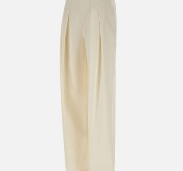 "High Waisted Cinched Trouser" 1325WTR006479A IVORY VICTORIA BECKHAM 