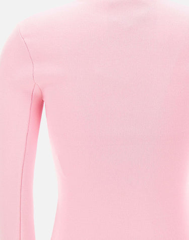 "Interlock Mockneck sweater" 425MPU260FI0001 PINK COURREGES 