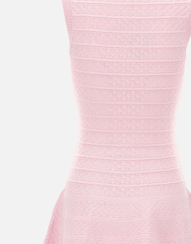 Mini abito in maglia traforata con strass 063SP PINK SELF-PORTRAIT 