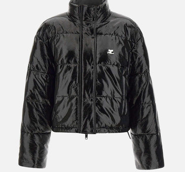 "Cropped Vinyl Puffer Jkt" 323CMA106VY0016 BLACK COURREGES 