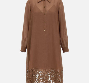 Abito chemisier in garza ramié ricamata 2616231012600 062 MAX MARA STUDIO 