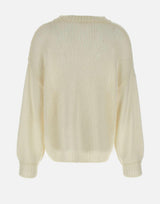 "Loose stitch crewneck" 24564 IVORY SOFT GOAT 