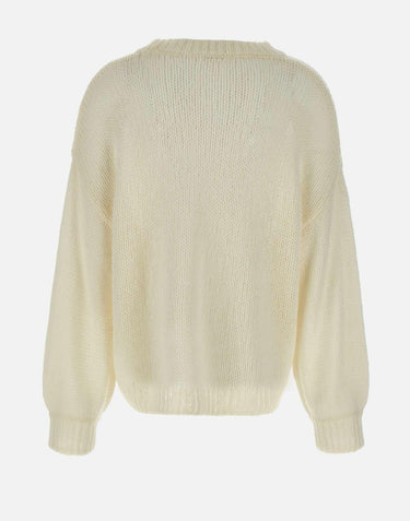 "Loose stitch crewneck" 24564 IVORY SOFT GOAT 