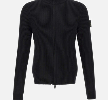 "Ribbed Zip Up Cardigan" PMG25 BLACK PREMIATA 