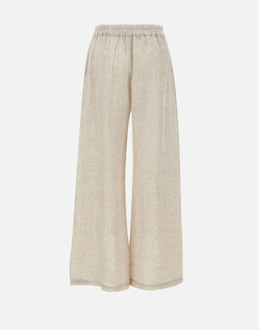 Pantaloni in lino W01281081 LTBROWN MAURIZIO MYKONOS 