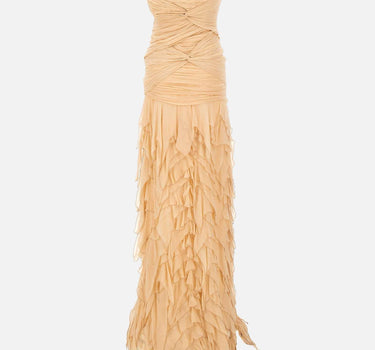 Abito in georgette con ruches 4A408A N0820 BLUMARINE 