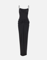 Abito lungo con drappeggi QZ011 BLACK JACQUES WEI 