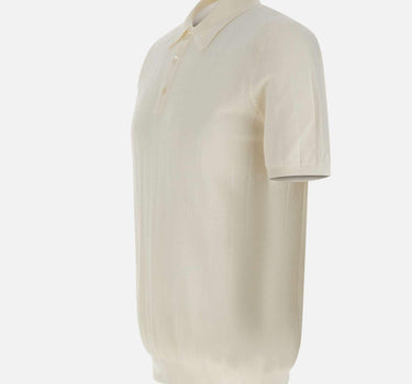 Polo in cotone a maxi coste DC115217 BIANCO DELLA CIANA CASHMERE 