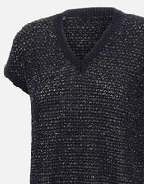 Maglia smanicata con paillettes MAD276F531 M120VR5 FABIANA FILIPPI 