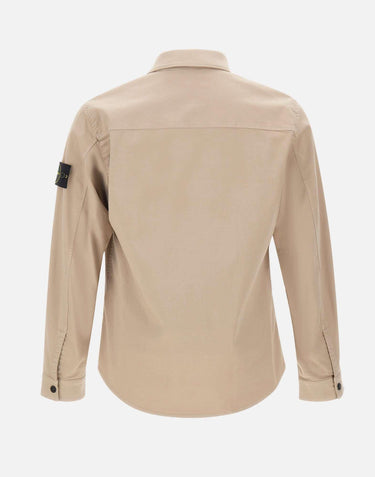 Overshirt in raso di cotone biologico stretch 1200015S0012 V009A STONE ISLAND 