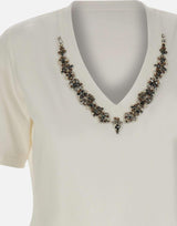 T-shirt con ricamo gioiello G339Z000547N 011 ELENA MIRO' 