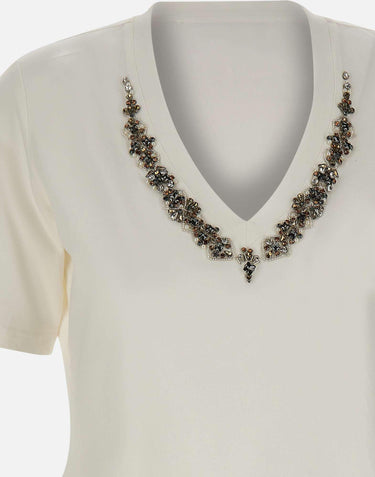 T-shirt con ricamo gioiello G339Z000547N 011 ELENA MIRO' 