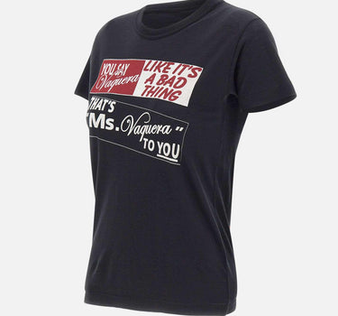 T-shirt in cotone stampata VAQ11T008 BLACK VAQUERA 